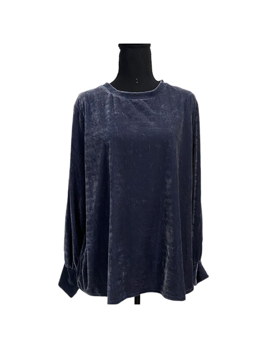 Ava & Viv Crushed Velvet Long Sleeve Top Size 1X